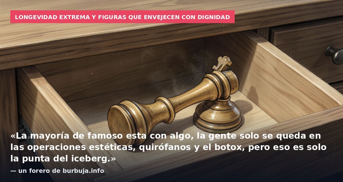 Longevidad extrema y figuras que envejecen con dignidad: «La mayoría de famoso esta con algo, la gente solo se queda en las operaciones estéticas, quirófanos y el botox, pero eso es solo la punta del iceberg.» — un forero de burbuja.info