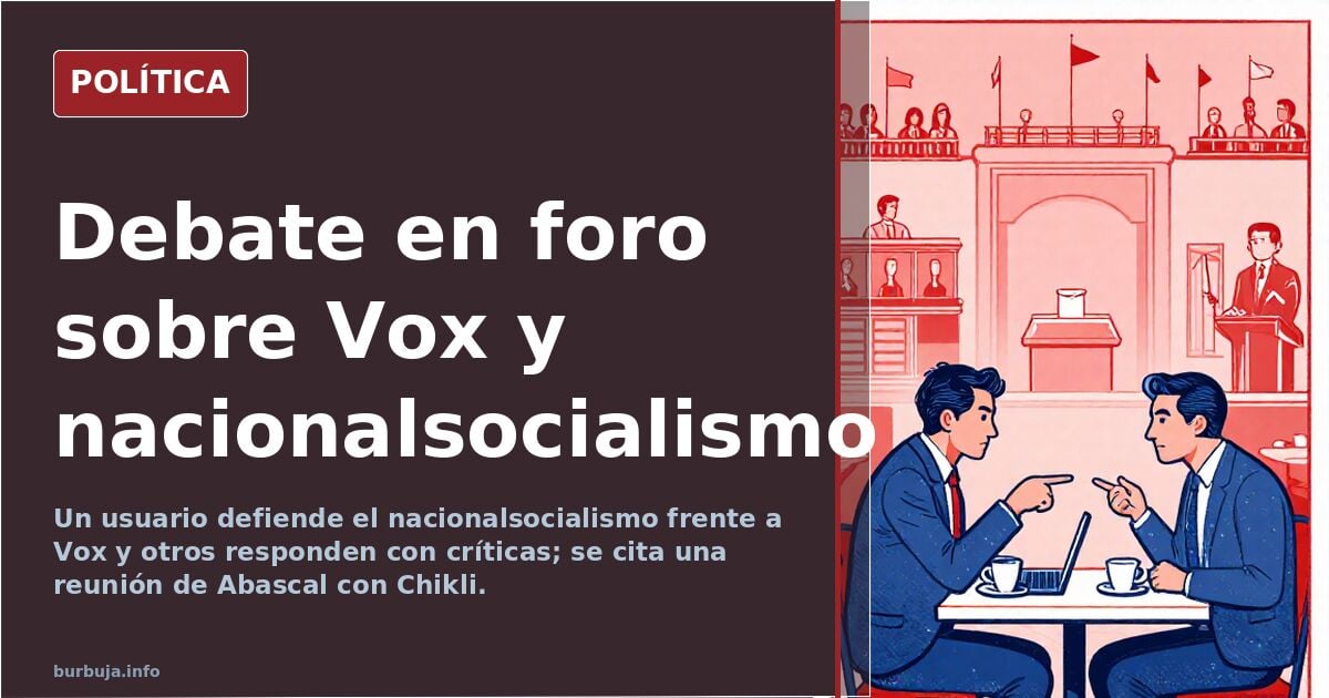 Ilustración editorial de un atril con banderas de España y Europa frente a una urna, con siluetas de políticos caricaturizada
