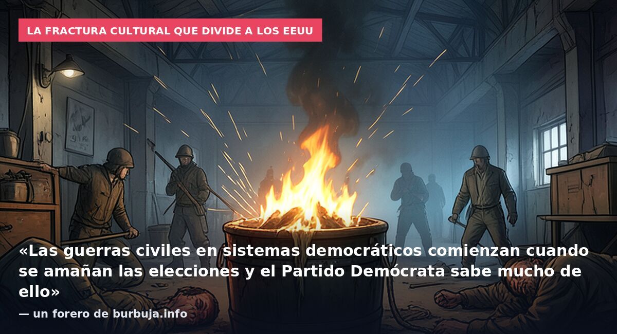 La fractura cultural que divide a los EEUU: «Las guerras civiles en sistemas democráticos comienzan cuando se amañan las elecciones y el Partido Demócrata sabe mucho de ello» — un forero de burbuja.info