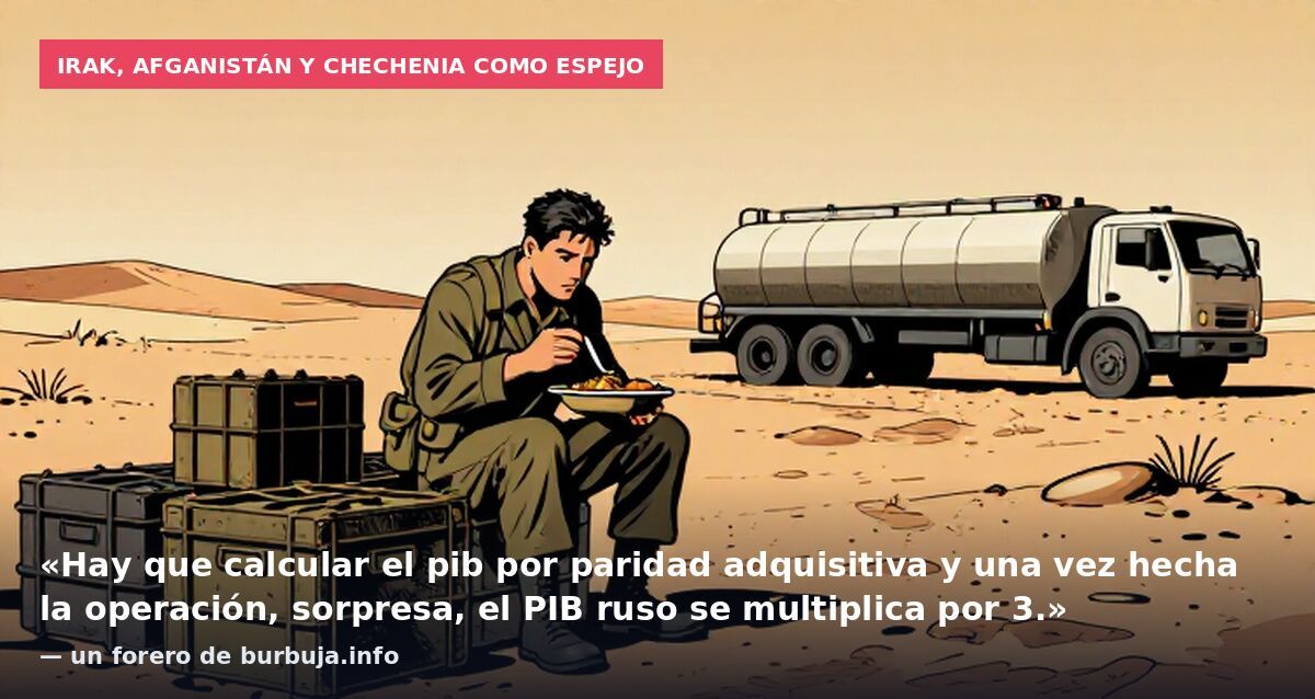 Irak, Afganistán y Chechenia como espejo: «Hay que calcular el pib por paridad adquisitiva y una vez hecha la operación, sorpresa, el PIB ruso se multiplica por 3.» — un forero de burbuja.info