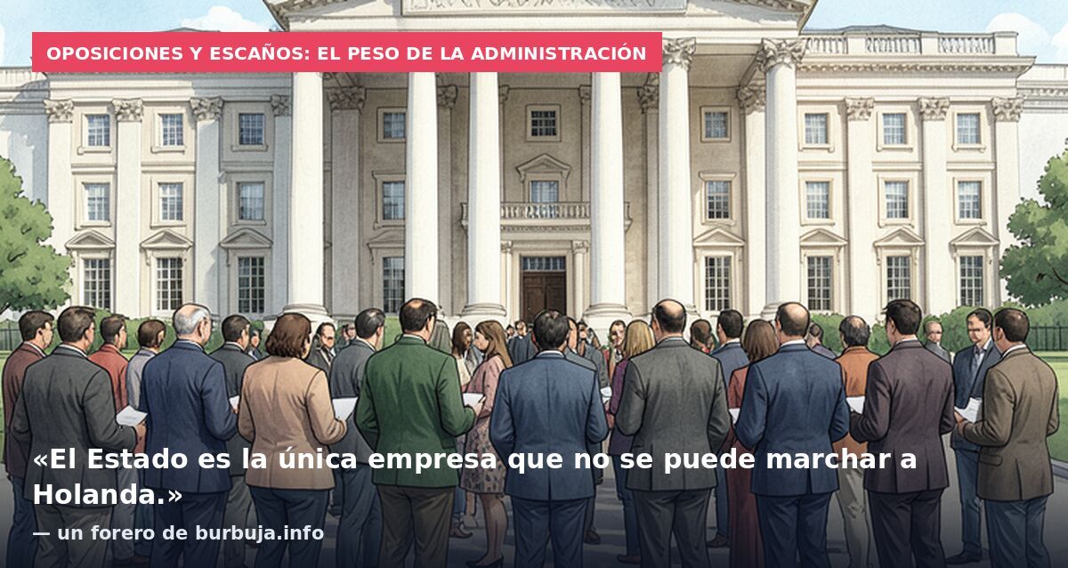 Oposiciones y escaños: el peso de la Administración: «El Estado es la única empresa que no se puede marchar a Holanda.» — un forero de burbuja.info