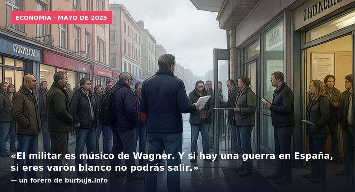 Economía · mayo de 2025: «El militar es músico de Wagner. Y si hay una guerra en España, si eres varón blanco no podrás salir.» — un forero de burbuja.info