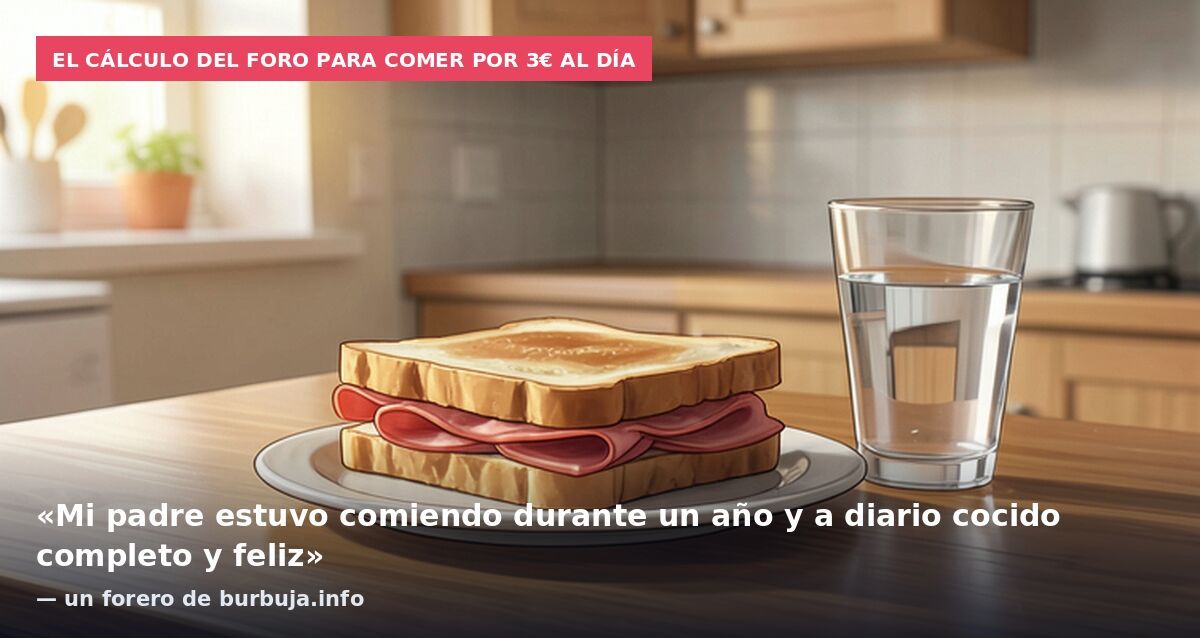 El cálculo del foro para comer por 3€ al día: «Mi padre estuvo comiendo durante un año y a diario cocido completo y feliz» — un forero de burbuja.info