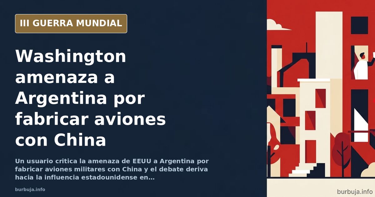 Ilustración documental desaturada de una fábrica de aviones militares en Argentina con siluetas de aeronaves y mapas de fondo
