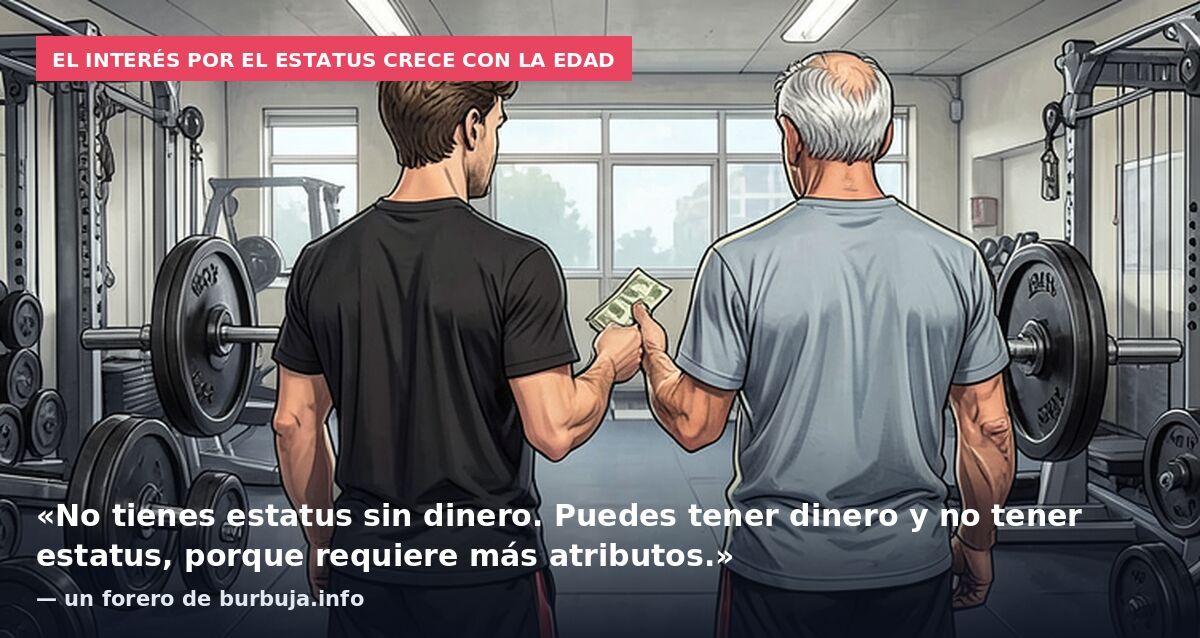 El interés por el estatus crece con la edad: «No tienes estatus sin dinero. Puedes tener dinero y no tener estatus, porque requiere más atributos.» — un forero de burbuja.info
