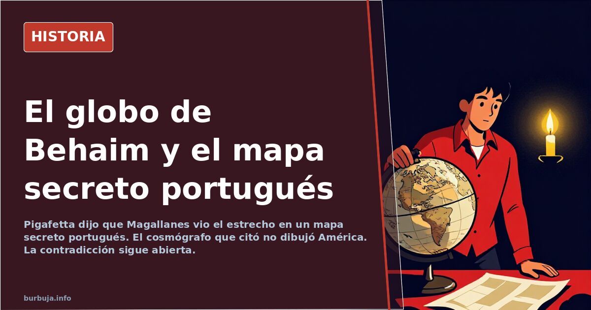 Mapa antiguo del estrecho de Magallanes y globo terráqueo renacentista sobre fondo de archivo histórico