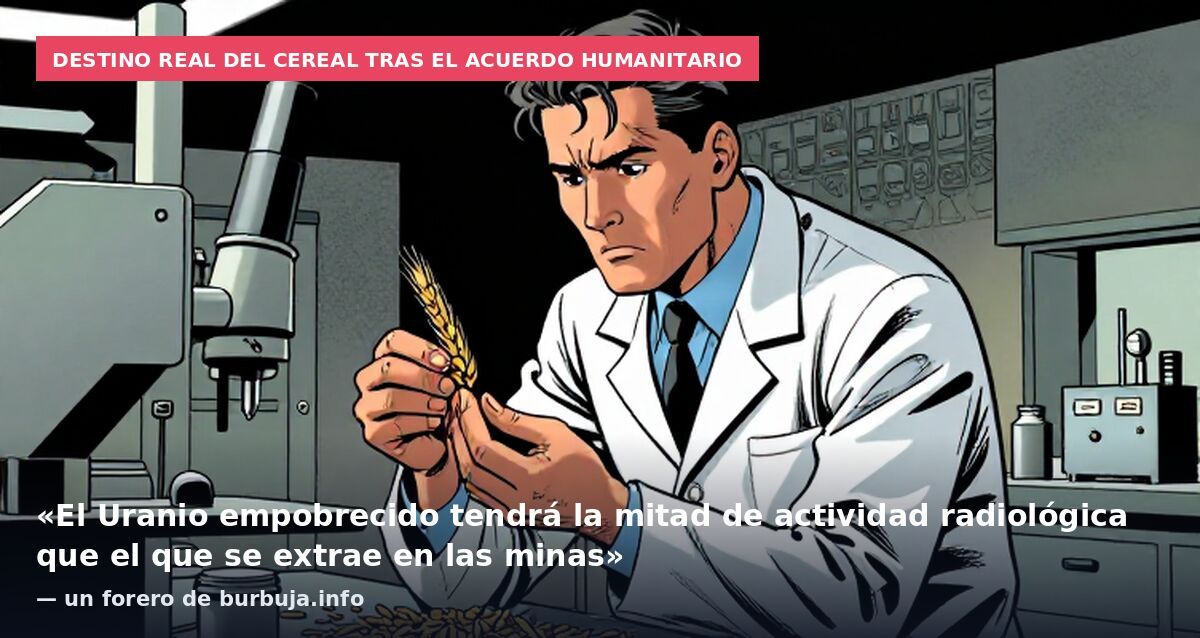 Destino real del cereal tras el acuerdo humanitario: «El Uranio empobrecido tendrá la mitad de actividad radiológica que el que se extrae en las minas» — un forero de burbuja.info