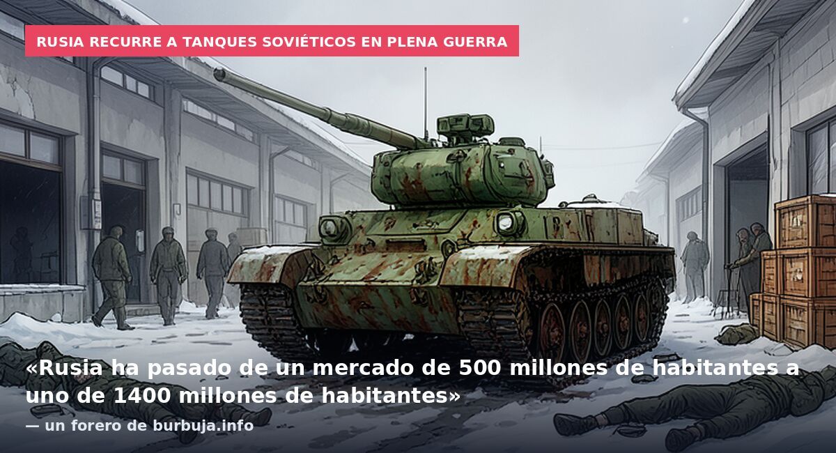 Rusia recurre a tanques soviéticos en plena guerra: «Rusia ha pasado de un mercado de 500 millones de habitantes a uno de 1400 millones de habitantes» — un forero de burbuja.info