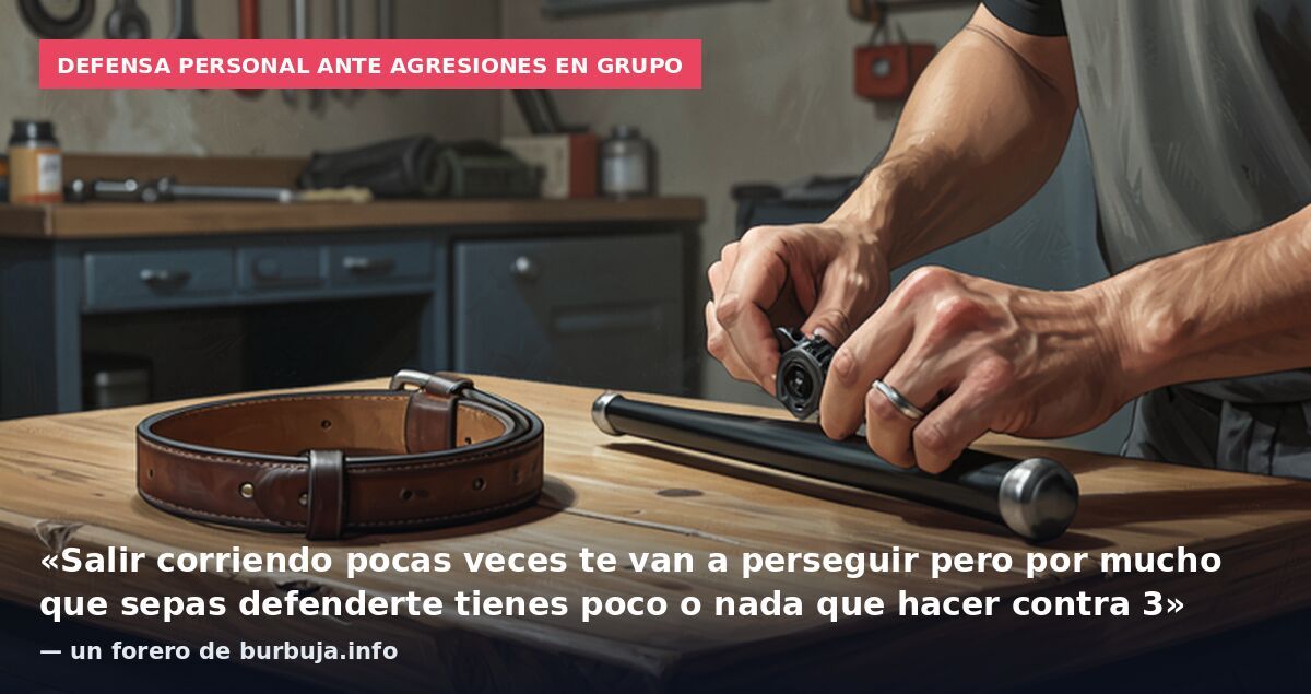 Defensa personal ante agresiones en grupo: «Salir corriendo pocas veces te van a perseguir pero por mucho que sepas defenderte tienes poco o nada que hacer contra 3» — un forero de burbuja.info