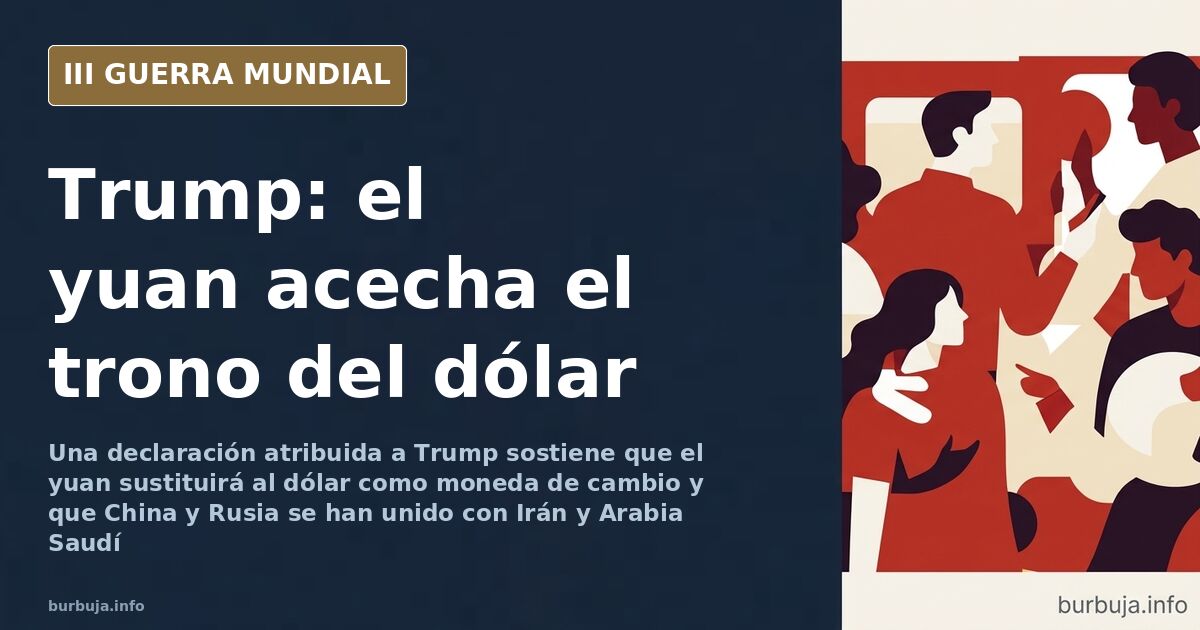 Mapa mundi desaturado con rutas de petróleo y símbolos del dólar y el yuan marcando la hegemonía financiera