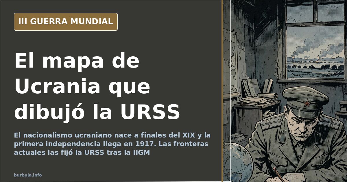 Mapa histórico de Europa del Este con las fronteras de Ucrania y los territorios incorporados por la URSS tras la guerra