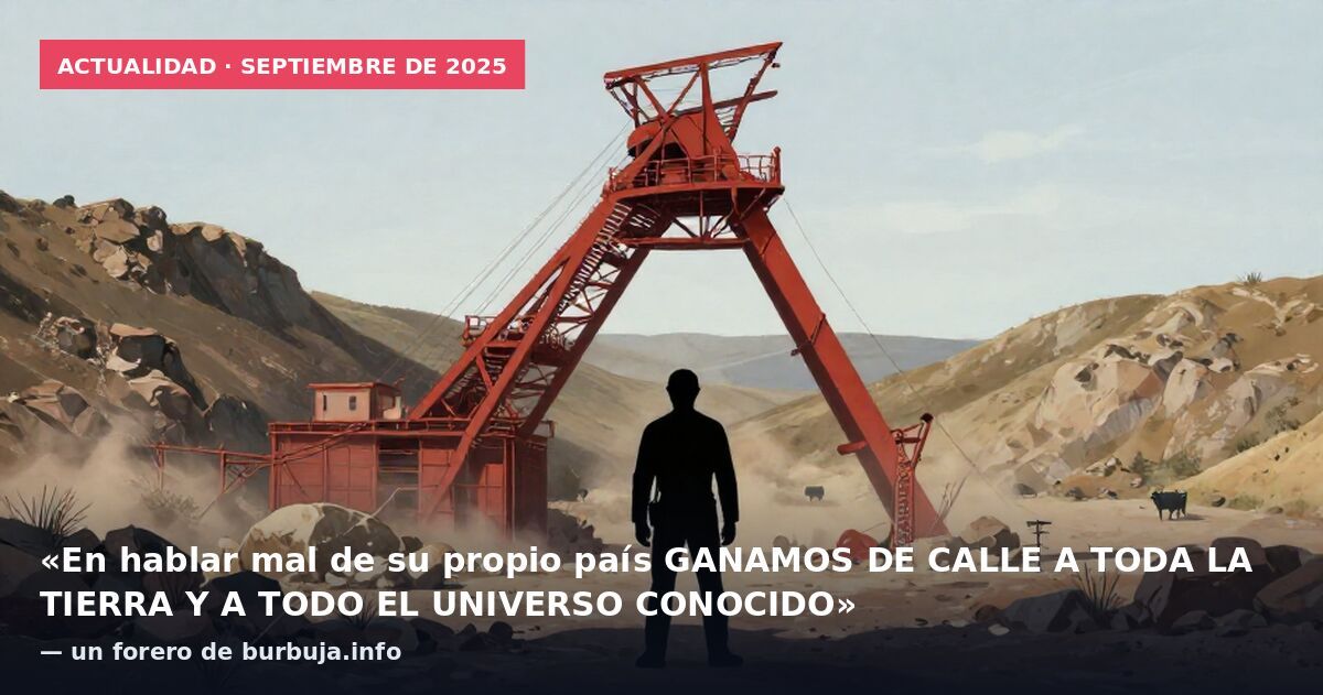 Actualidad · septiembre de 2025: «En hablar mal de su propio país GANAMOS DE CALLE A TODA LA TIERRA Y A TODO EL UNIVERSO CONOCIDO» — un forero de burbuja.info