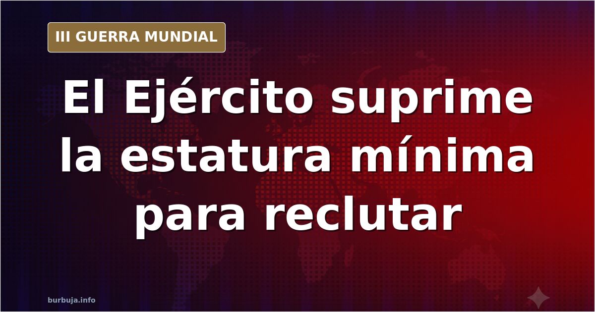 Silueta de soldado ante una cinta de medir y un mapa desplegado, con la estatura mínima para el Ejército como fondo