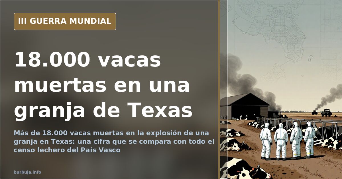 Explosión en una granja de Texas: más de 18.000 vacas muertas