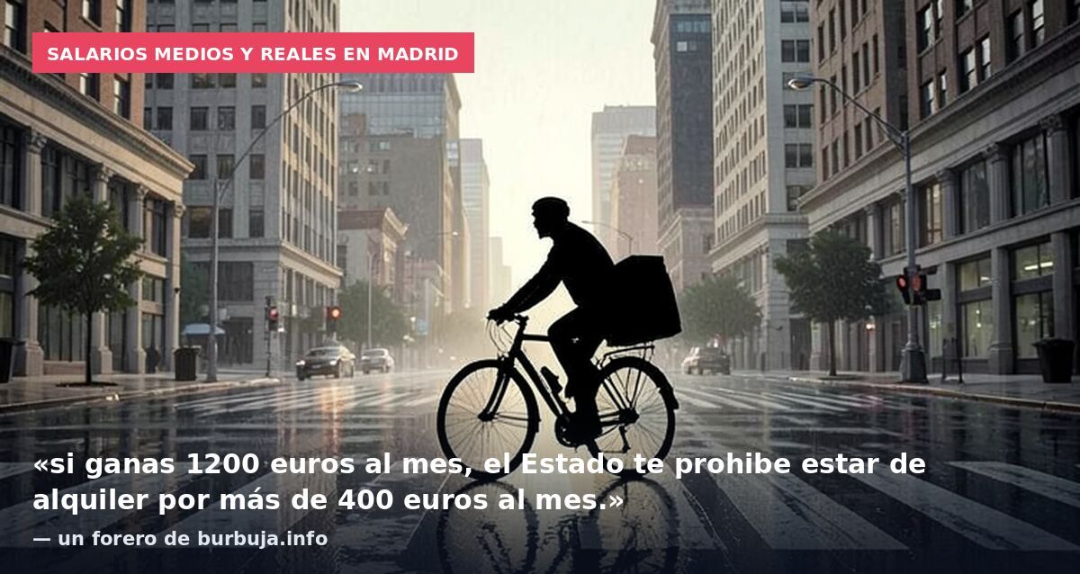 Salarios medios y reales en Madrid: «si ganas 1200 euros al mes, el Estado te prohibe estar de alquiler por más de 400 euros al mes.» — un forero de burbuja.info