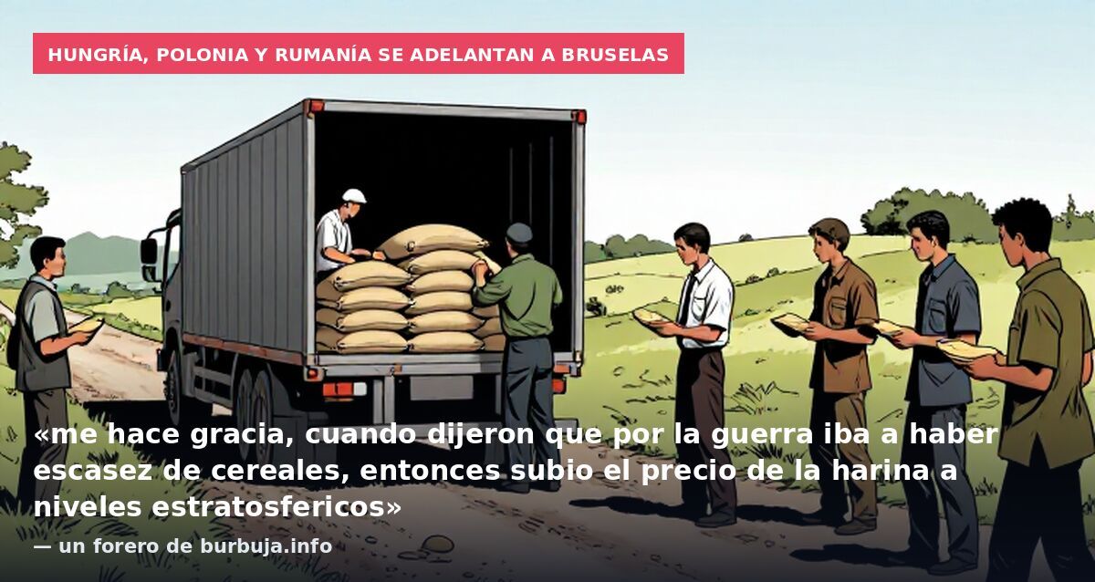 Hungría, Polonia y Rumanía se adelantan a Bruselas: «me hace gracia, cuando dijeron que por la guerra iba a haber escasez de cereales, entonces subio el precio de la harina a niveles estratosfericos» — un forero de burbuja.info