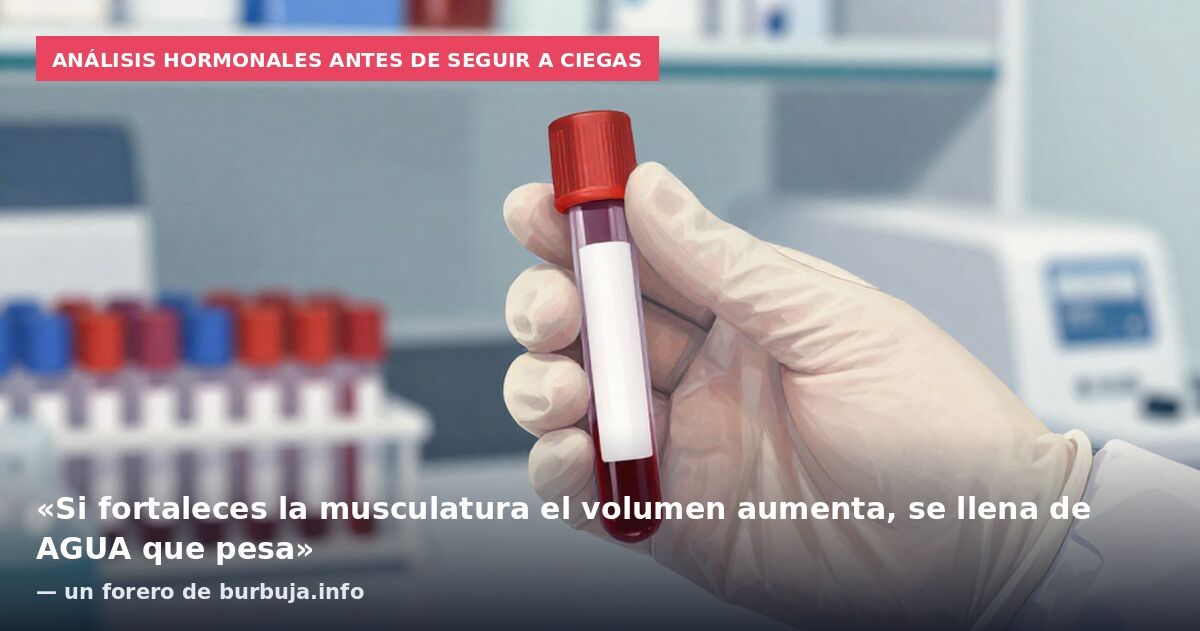 Análisis hormonales antes de seguir a ciegas: «Si fortaleces la musculatura el volumen aumenta, se llena de AGUA que pesa» — un forero de burbuja.info