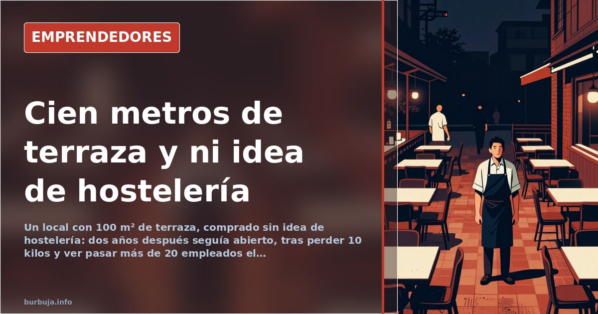 Terraza de bar con mesas vacías al atardecer en una zona turística, imagen del negocio de hostelería comprado sin experiencia