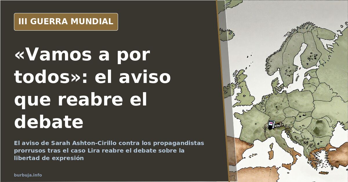 Mapa de Ucrania con siluetas de equipo militar y humo en el horizonte bajo un cielo desaturado, ilustrando el debate sobre pr