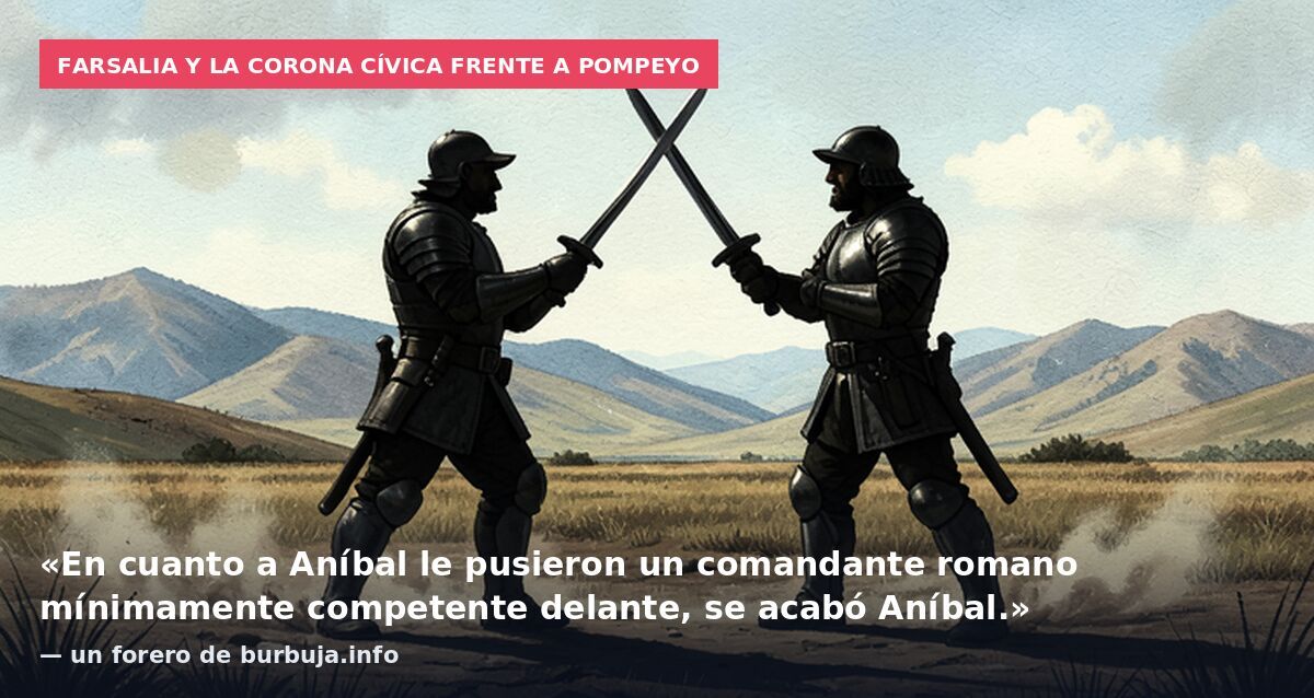 Farsalia y la Corona Cívica frente a Pompeyo: «En cuanto a Aníbal le pusieron un comandante romano mínimamente competente delante, se acabó Aníbal.» — un forero de burbuja.info