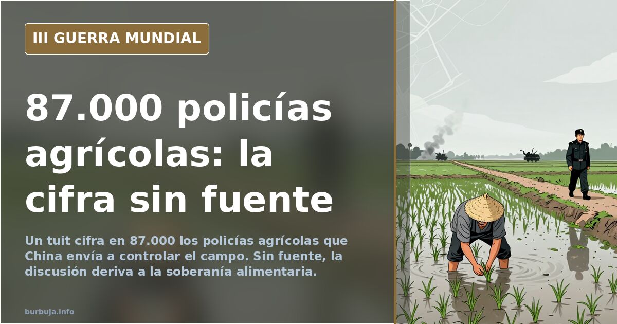 China y los 87.000 policías agrícolas: el tuit sin fuente