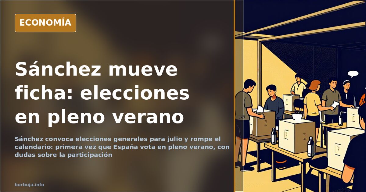 Sánchez convoca elecciones generales para julio en pleno verano