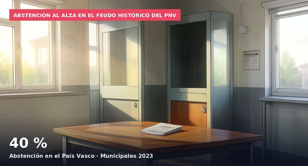 Abstención al alza en el feudo histórico del PNV: 40 % Abstención en el País Vasco · Municipales 2023