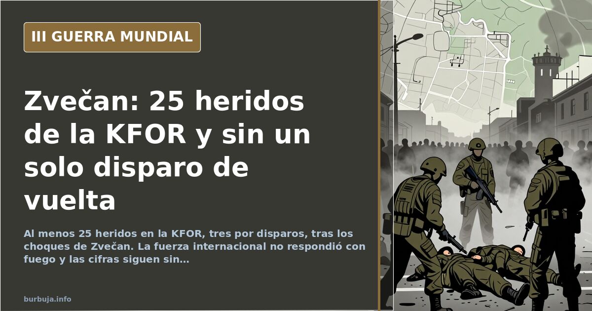 25 heridos de la KFOR en Zvečan y ninguna respuesta de fuego