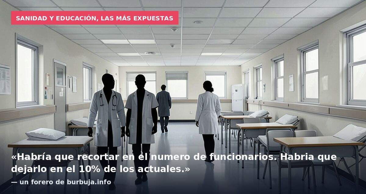 Sanidad y educación, las más expuestas: «Habría que recortar en el numero de funcionarios. Habria que dejarlo en el 10% de los actuales.» — un forero de burbuja.info