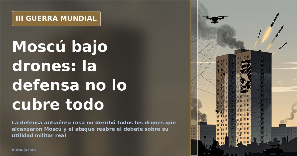 Cielo de Moscú durante el ataque con drones y la respuesta de la defensa antiaérea rusa