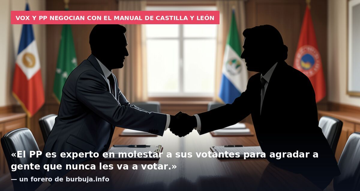 Vox y PP negocian con el manual de Castilla y León: «El PP es experto en molestar a sus votantes para agradar a gente que nunca les va a votar.» — un forero de burbuja.info