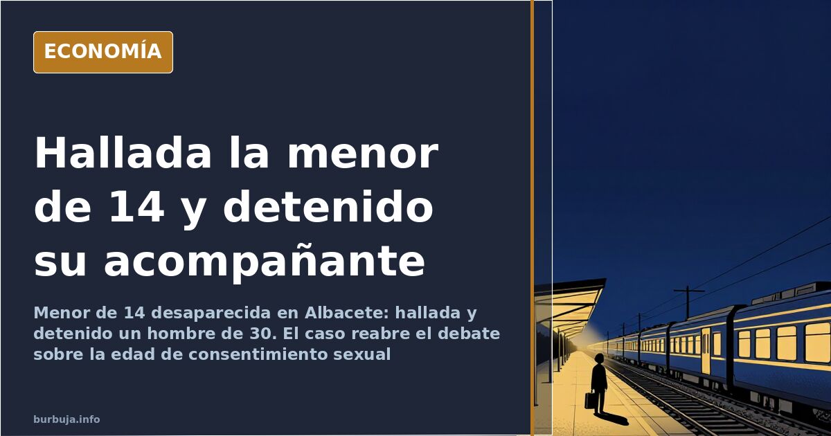 Menor de 14 desaparecida en Albacete: silueta junto a una estación de tren iluminada al amanecer