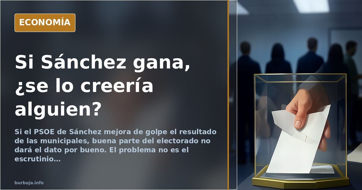 Urna electoral y papeletas sobre una mesa de recuento, con la sombra de la duda sobre el resultado electoral de Sánchez