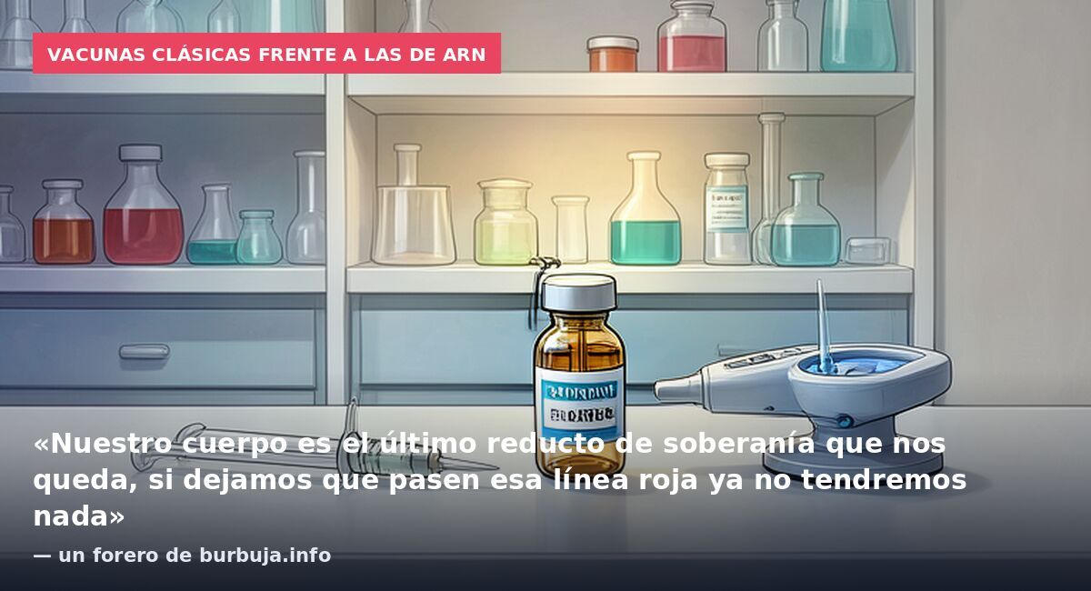 Vacunas clásicas frente a las de ARN: «Nuestro cuerpo es el último reducto de soberanía que nos queda, si dejamos que pasen esa línea roja ya no tendremos nada» — un forero de burbuja.info