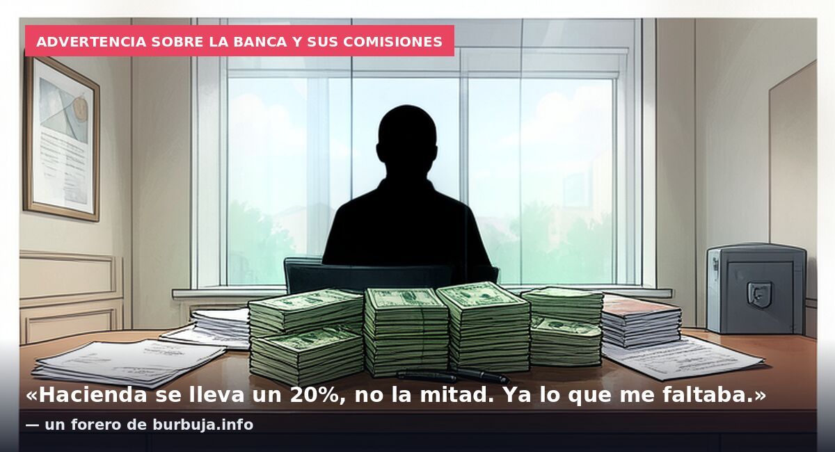 Advertencia sobre la banca y sus comisiones: «Hacienda se lleva un 20%, no la mitad. Ya lo que me faltaba.» — un forero de burbuja.info