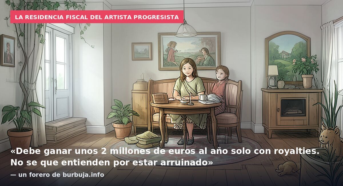 La residencia fiscal del artista progresista: «Debe ganar unos 2 millones de euros al año solo con royalties. No se que entienden por estar arruinado» — un forero de burbuja.info