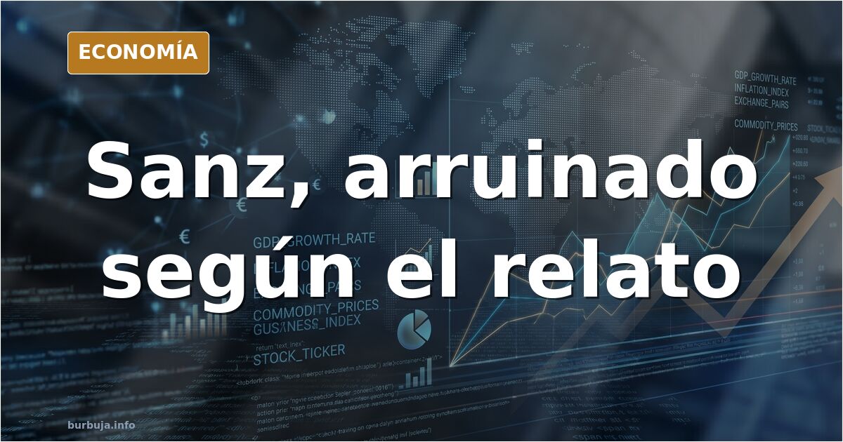 Ilustración editorial de un micrófono dorado sobre fondo azul marino con documentos contables y una casa en venta