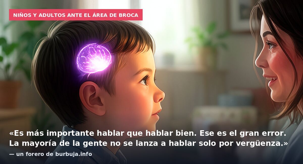 Niños y adultos ante el área de Broca: «Es más importante hablar que hablar bien. Ese es el gran error. La mayoría de la gente no se lanza a hablar solo por vergüenza.» — un forero de burbuja.info