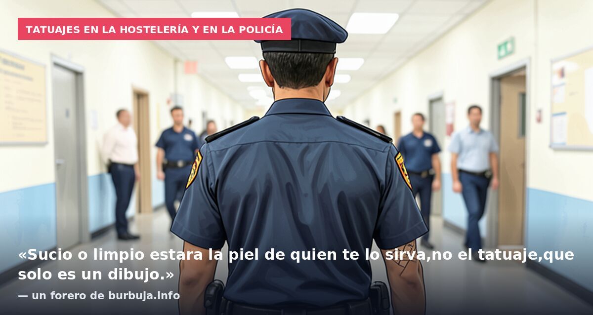 Tatuajes en la hostelería y en la policía: «Sucio o limpio estara la piel de quien te lo sirva,no el tatuaje,que solo es un dibujo.» — un forero de burbuja.info