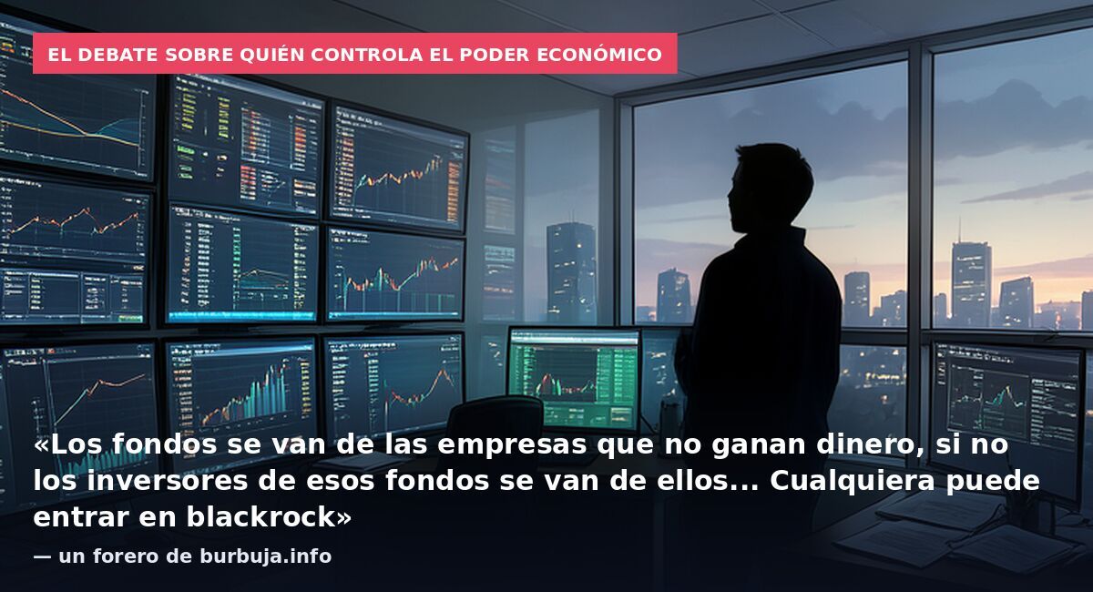 El debate sobre quién controla el poder económico: «Los fondos se van de las empresas que no ganan dinero, si no los inversores de esos fondos se van de ellos... Cualquiera puede entrar en blackrock» — un forero de burbuja.info