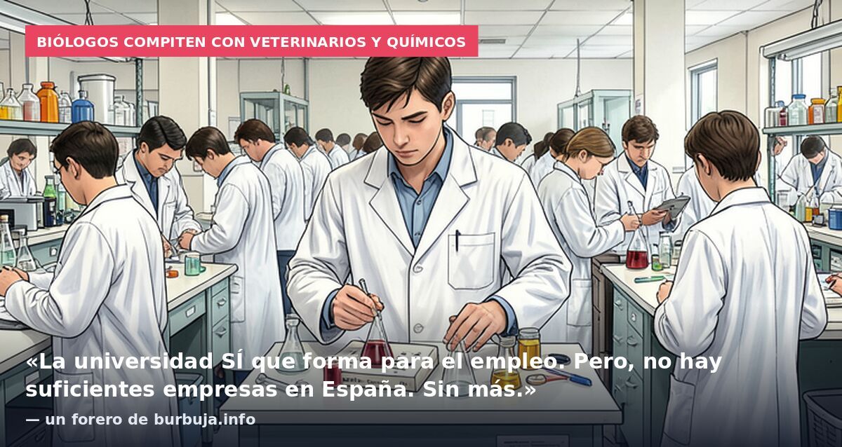 Biólogos compiten con veterinarios y químicos: «La universidad SÍ que forma para el empleo. Pero, no hay suficientes empresas en España. Sin más.» — un forero de burbuja.info