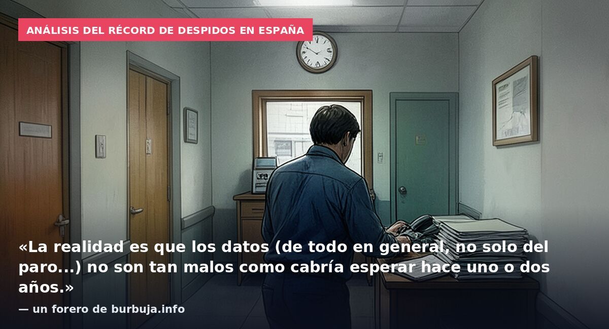 Análisis del récord de despidos en España: «La realidad es que los datos (de todo en general, no solo del paro...) no son tan malos como cabría esperar hace uno o dos años.» — un forero de burbuja.info