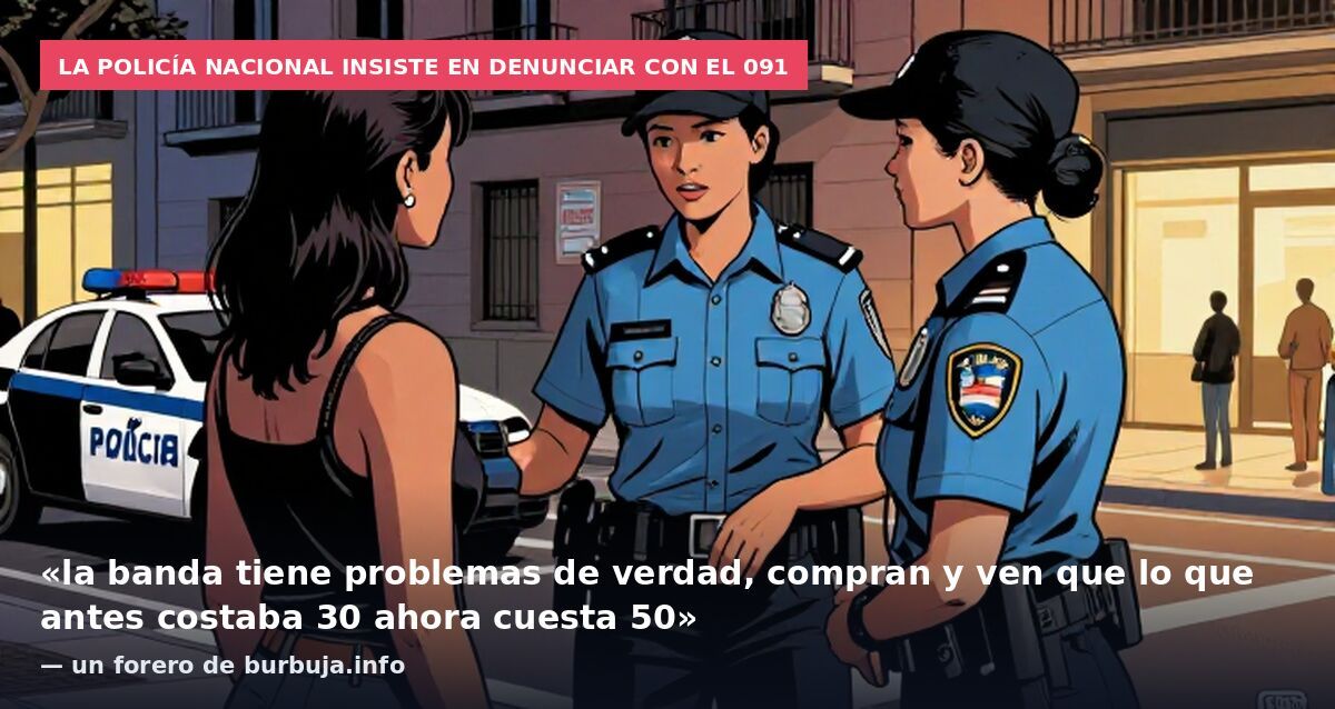 La Policía Nacional insiste en denunciar con el 091: «la banda tiene problemas de verdad, compran y ven que lo que antes costaba 30 ahora cuesta 50» — un forero de burbuja.info