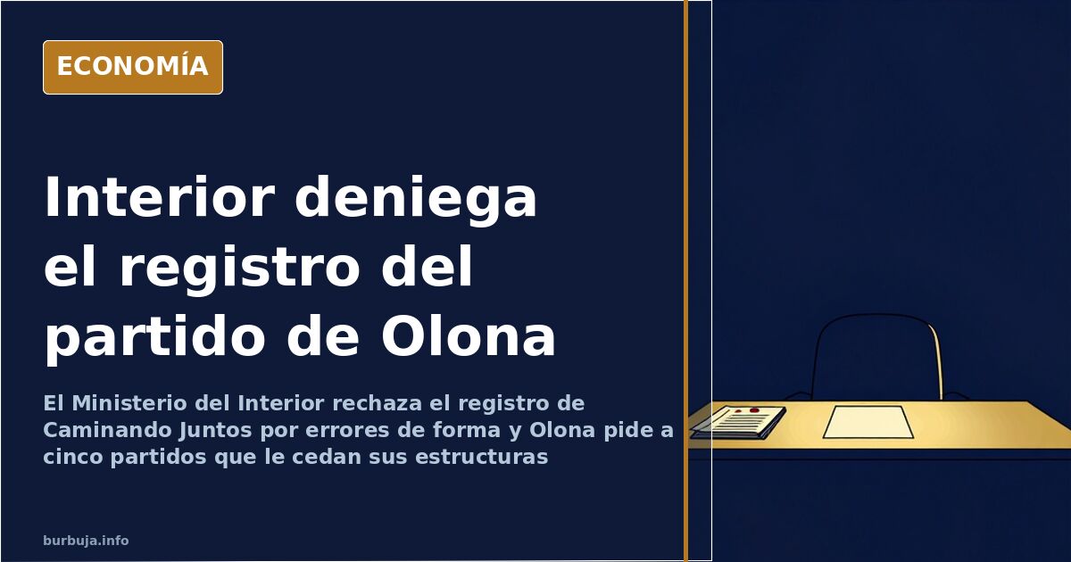 Formulario rechazado sobre una mesa de oficina oficial: el registro de Caminando Juntos denegado por errores de forma