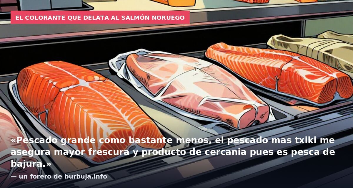 El colorante que delata al salmón noruego: «Pescado grande como bastante menos, el pescado mas txiki me asegura mayor frescura y producto de cercania pues es pesca de bajura.» — un forero de burbuja.info