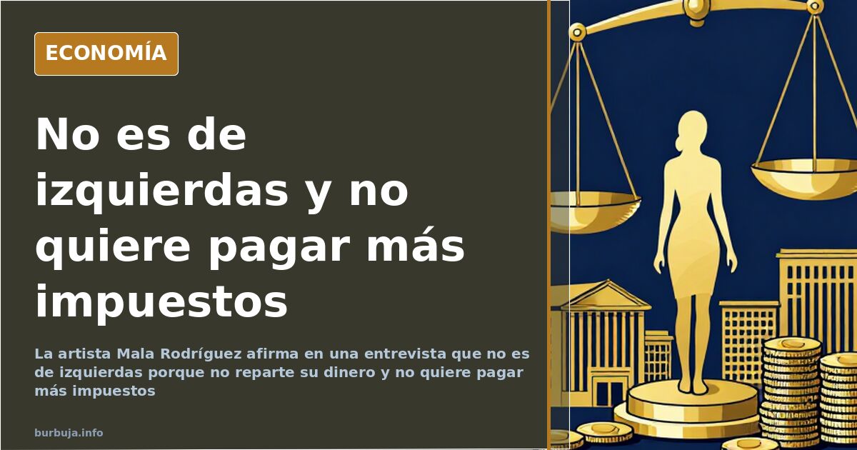 Ilustración editorial de una cantante ante un formulario fiscal y símbolos del reparto de la riqueza y la presión fiscal