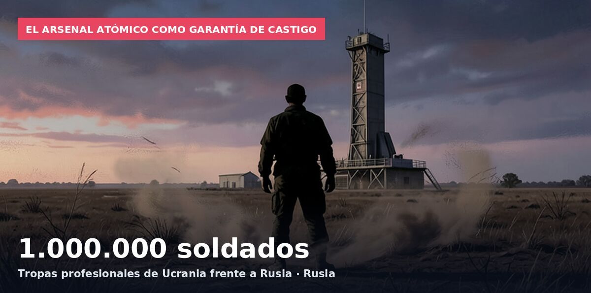 El arsenal atómico como garantía de castigo: 1.000.000 soldados Tropas profesionales de Ucrania frente a Rusia · Rusia