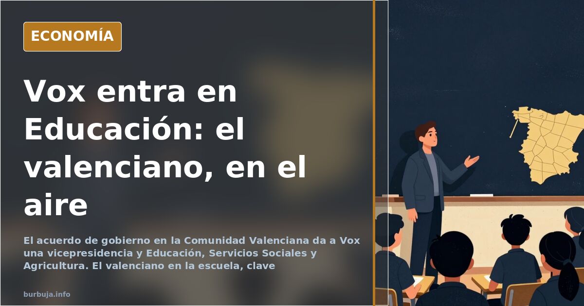 Vox logra Educación y Servicios Sociales en la Generalitat