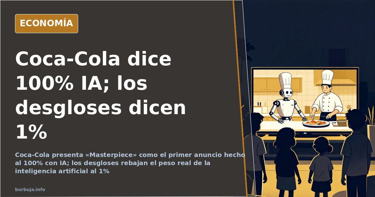 Personajes de cuadros y esculturas de museo pasándose una botella de refresco en el anuncio creado con inteligencia artificia