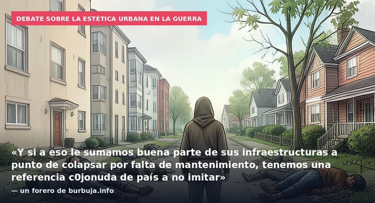 Debate sobre la estética urbana en la guerra: «Y si a eso le sumamos buena parte de sus infraestructuras a punto de colapsar por falta de mantenimiento, tenemos una referencia c0jonuda de país a no imitar» — un forero de burbuja.info